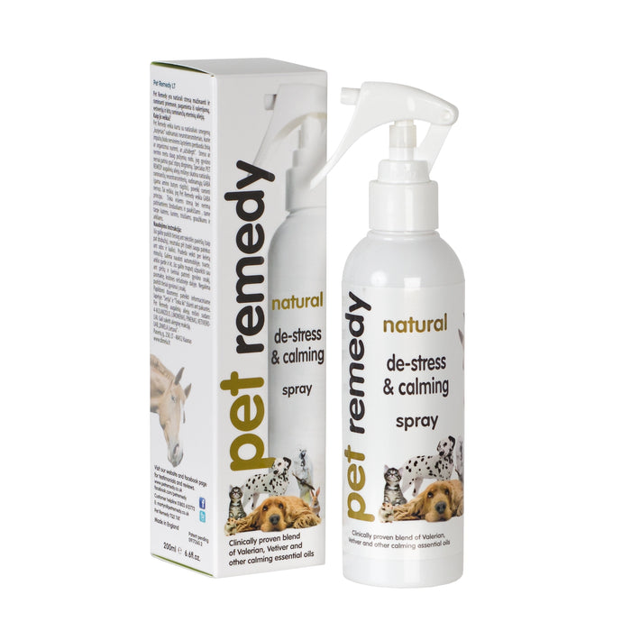 Pet Remedy naturlig blandning av valeriana, vetivert, salvia och basilika för stressminskning och lugnande effekt för hundar, katter, hästar, smådjur och fåglar.