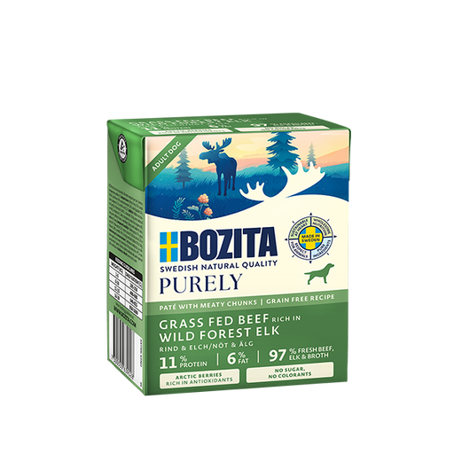 Bozita Dog Purely Paté Älg 6x370g - Spannmålsfritt Hundfoder med Älg