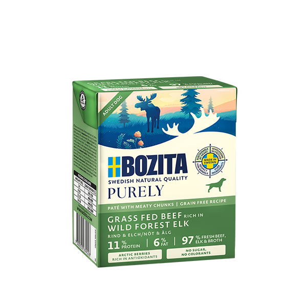 Bozita Dog Purely Paté Älg 6x370g - Spannmålsfritt Hundfoder med Älg