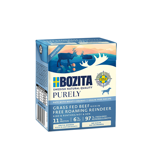 Bozita Purely Paté Ren - Spannmålsfritt Hundfoder med Arktiska Bär (6x370g)
