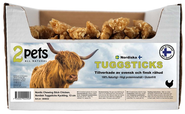 2Pets Nordisk Tuggrulle Kyckling, 13cm, 100-Pack