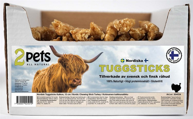 2Pets Nordisk Tuggrulle Kalkon, 13cm, 100-Pack