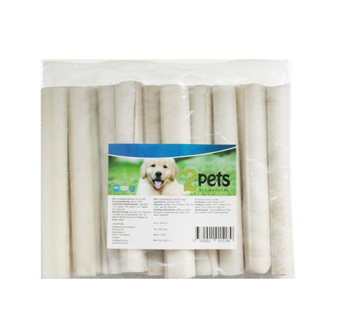 2Pets tuggrullar för hundar, 10-pack, tillverkade av 100% råhud. Hållbart och långvarigt tuggnöje för hunden, godkänt inom EU och USA, veterinärbesiktat.