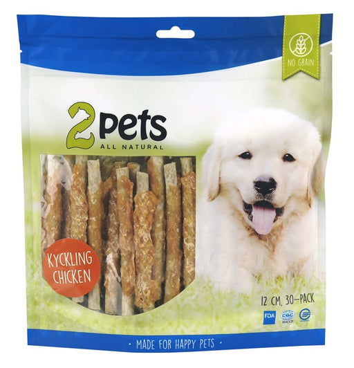2Pets tuggpinne med kyckling, lättuggat och smakrikt hundtugg för små och stora hundar. Tillverkat av utvald råhud och kyckling med låg fetthalt. Perfekt för belöning och tandvård.