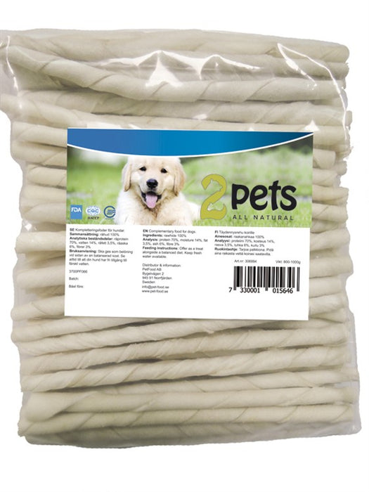 2Pets Tuggpinnar Vridna Vita, 5x100-Pack