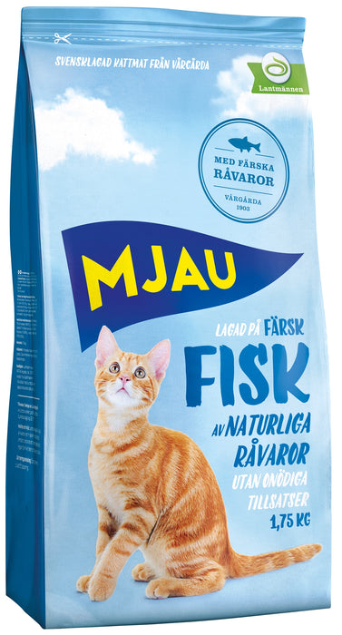 Helfoder med färsk fisk för vuxna katter. Naturligt och hälsosamt foder rikt på omega-3 fettsyror, vitaminer och mineraler. Tillverkat i Sverige, fiskat i Norge och Nordsjön.