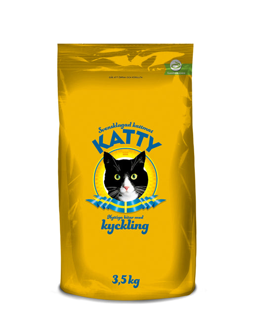 Helfoder för vuxna katter med smak av kyckling. Hög smaklighet och näringstät kost. Tillverkat i Sverige med alla nödvändiga vitaminer och mineraler.