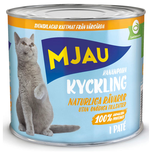 Kycklingpaté för vuxna katter. Spannmålsfri kattmat med 100% animaliska proteiner, naturliga ingredienser och utan tillsatt socker. Balanserad med vitaminer och mineraler. Svensktillverkad.