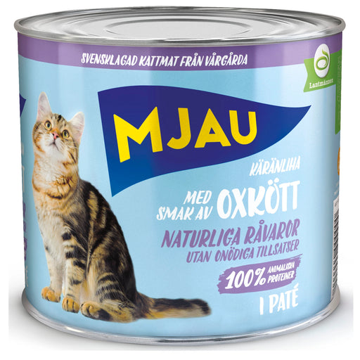 Oxköttspaté för vuxna katter. Spannmålsfri kattmat med 100% animaliska proteiner och naturliga ingredienser. Inga tillsatta sockerarter. Svensktillverkat och balanserat med vitaminer och mineraler.