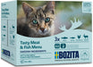 Bozitas spannmålsfria portionspåsar med naturliga, färska ingredienser från svenska gårdar. Helfoder med hög smaklighet och alla nödvändiga vitaminer och mineraler för katter.