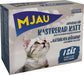 Våtfoder i Multibox för kastrerade katter, med smak av kalv, kalkon och lax i sås, utan tillsatt socker eller färgämnen, berikad med vitaminer och mineraler. 8x85g.