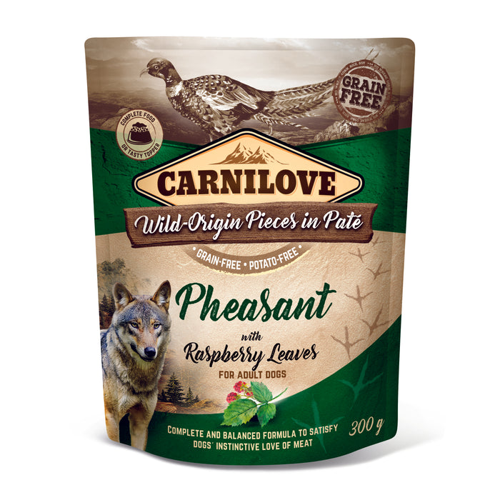 Carnilove Dog Pouch Paté Pheasant With Raspberry Leaves 300 g 12-pack
