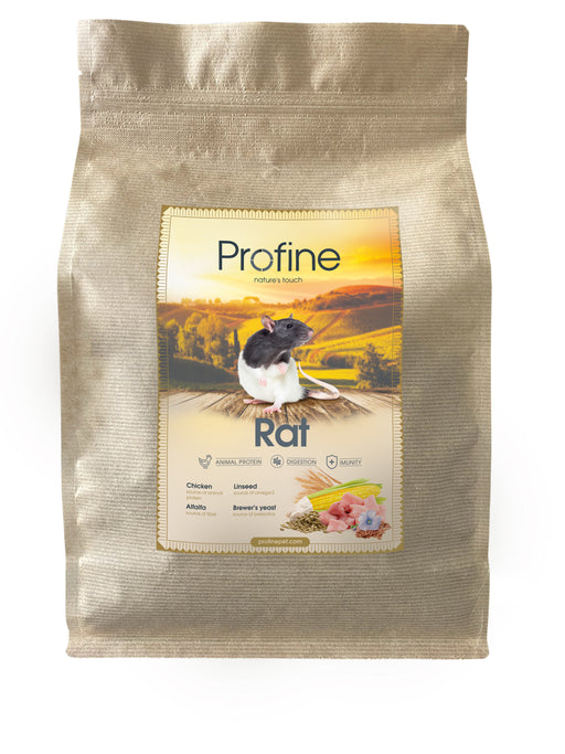 Näringsrikt pelletsfoder för råttor med kycklingprotein, alfalfa och linfrön. Innehåller öljäst för probiotika.