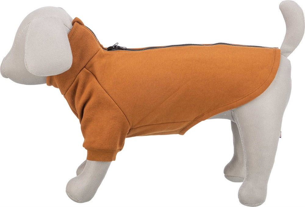 Sweatshirt CityStyle Amsterdam för hundar, tillverkad i ren bomull med värmande lurvig insida och tvåvägsdragkedja för att enkelt kombinera med sele.