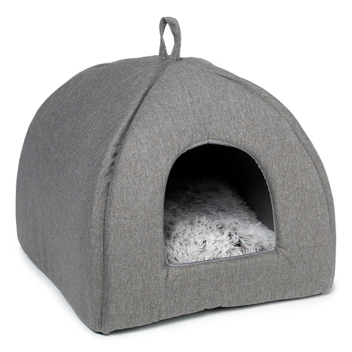 Mysig kattiglo i stilren linne-look med fluffig kudde och återvunnen fyllning. Kudden är maskintvättbar på 30 grader för enkel rengöring.