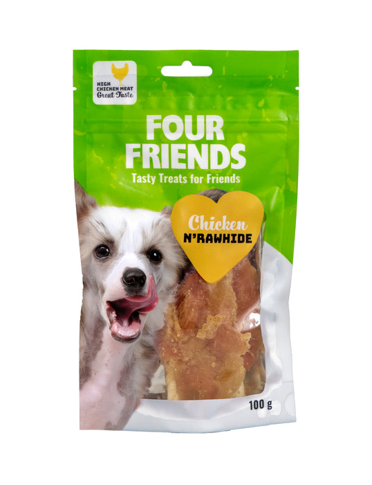 FourFriends Dog Chicken N' Rawhide 100g 12-pack