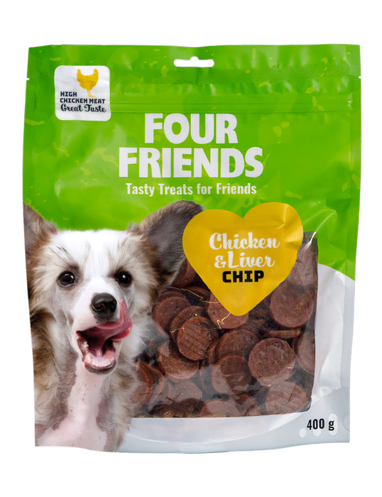FourFriends Dog Chicken & Liver Chip 400g 6-pack