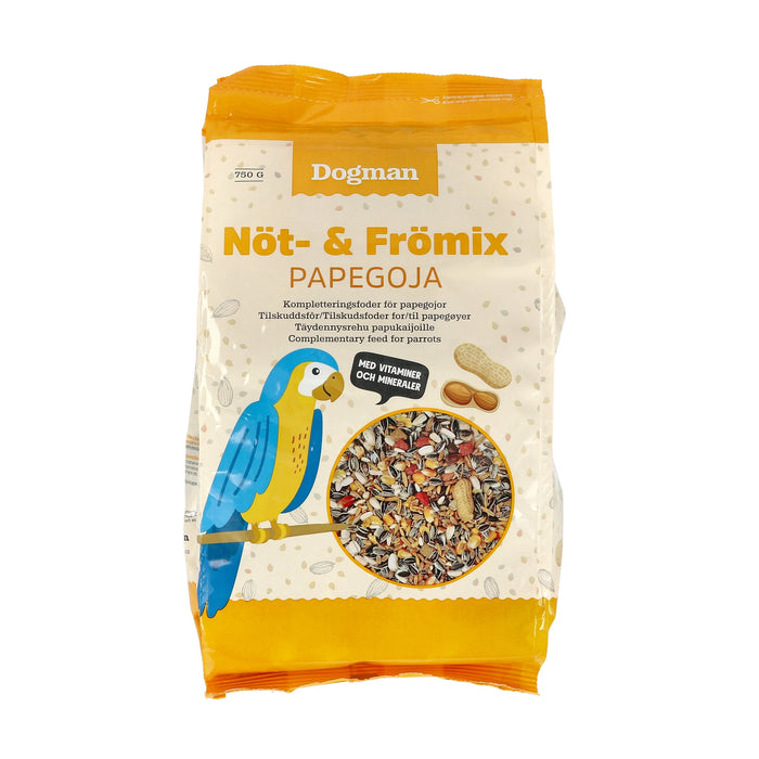 Dogman Nöt- och Frömix Papegoja 750g