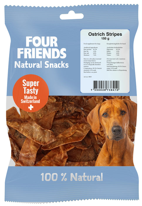 FourFriends Dog Ostrich Stripes 150g 8-pack