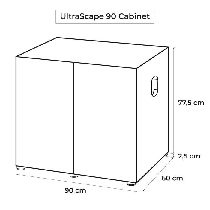 Aquael UltraScape 90 Snow 243 liter - Vitt möbelakvarium