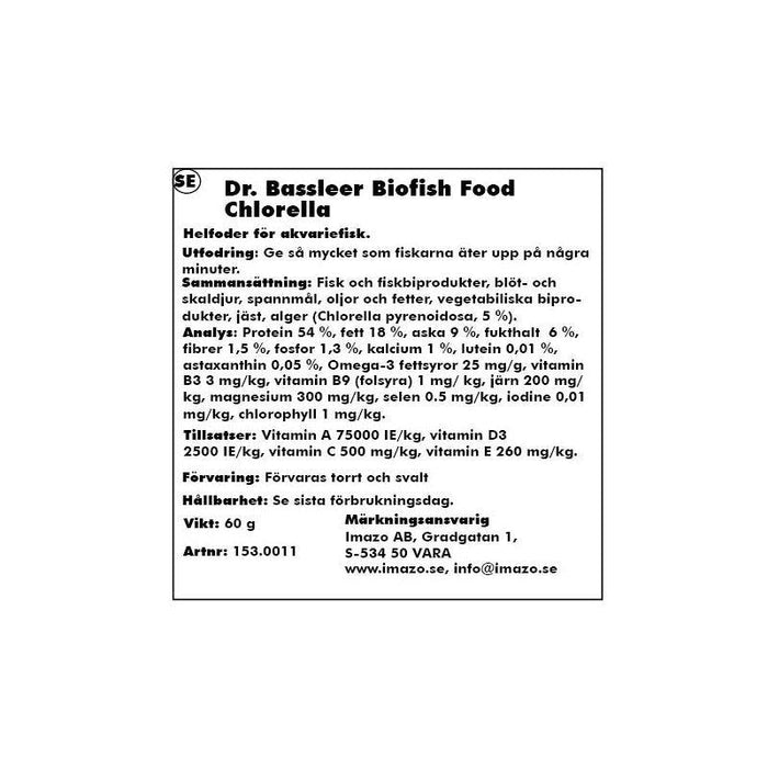 Dr Bassleer Biofishfood Chlorella