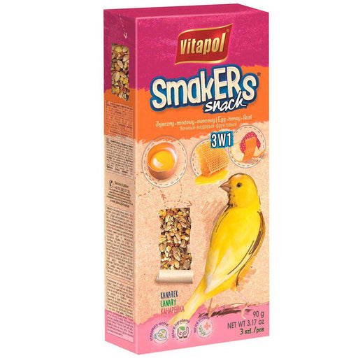 Vitapol Smakers Kanarie 3in1 Frukt/honung/ägg 85gr 9pack
