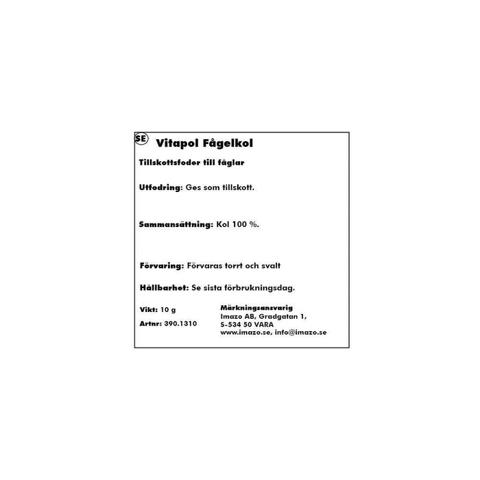 Vitapol Fågelkol 10gr 10pack