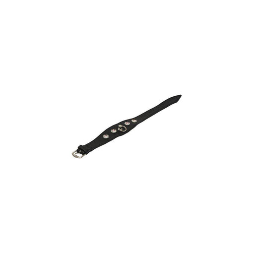Halsband Lammskinn Med Strass 20cm Svart