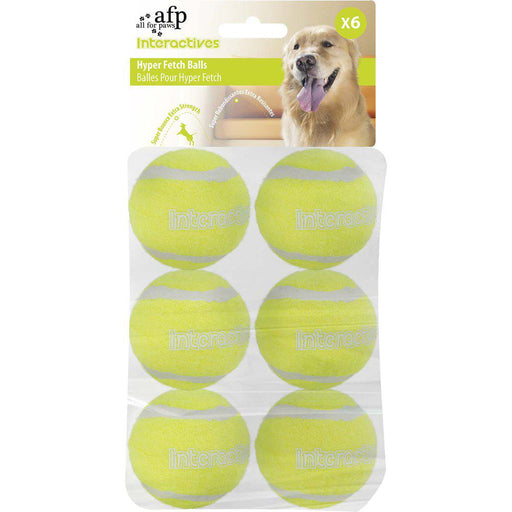 Hundleksak Hyper Fetch Super Bounce Tennisboll 6-pack 5cm