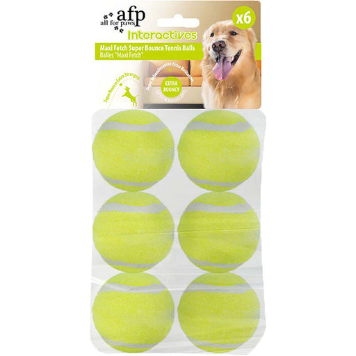 All For Paws Hundleksak Hyper Fetch Super Bounce Tennisboll 6-pack 6,5 cm