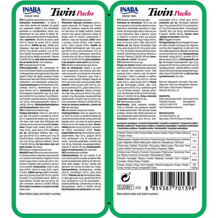 Twin Packs Dog Chicken/vegetables In Chicken Broth 2x40g