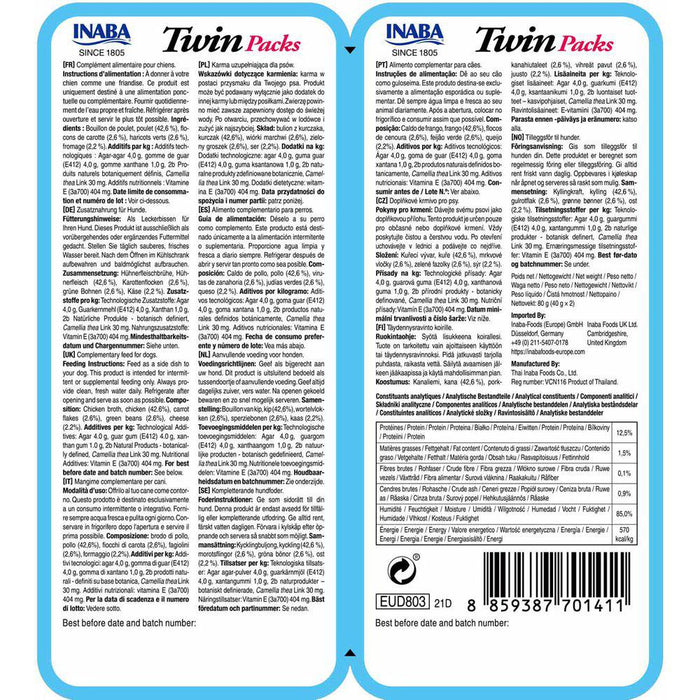 Twin Packs Dog Chicken/vegetables/cheese In Chicken Broth 2x40