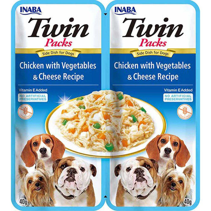 Twin Packs Dog Chicken/vegetables/cheese In Chicken Broth 2x40