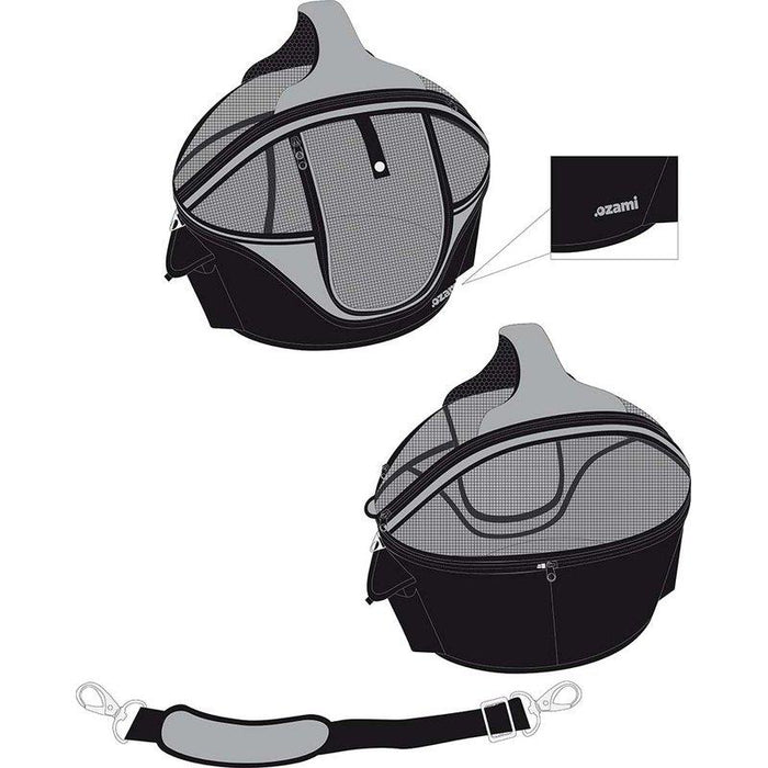 TRANSPORTVÄSKA NYLON OVAL SVART/GRÅ