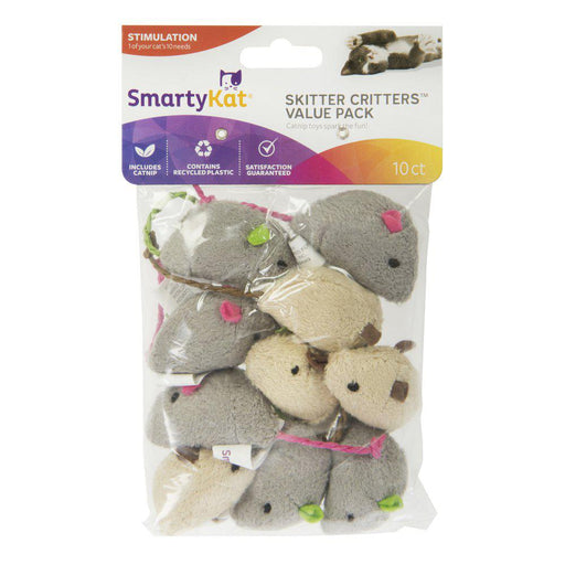Smartykat Skitter Critters Mice 10st Catnip Value Pack 5x3cm