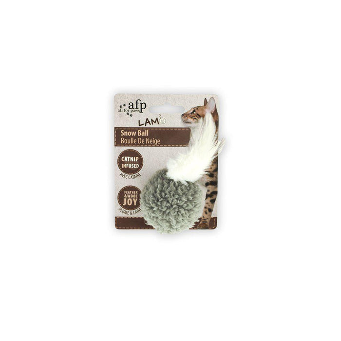 Snöboll Med Fjäder & Catnip 5cm