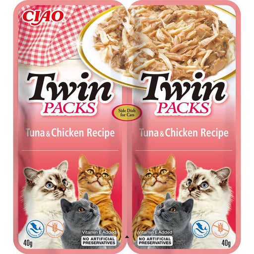 Twin Packs Cat Tuna/chicken In Tuna Broth 2x40g (12st)