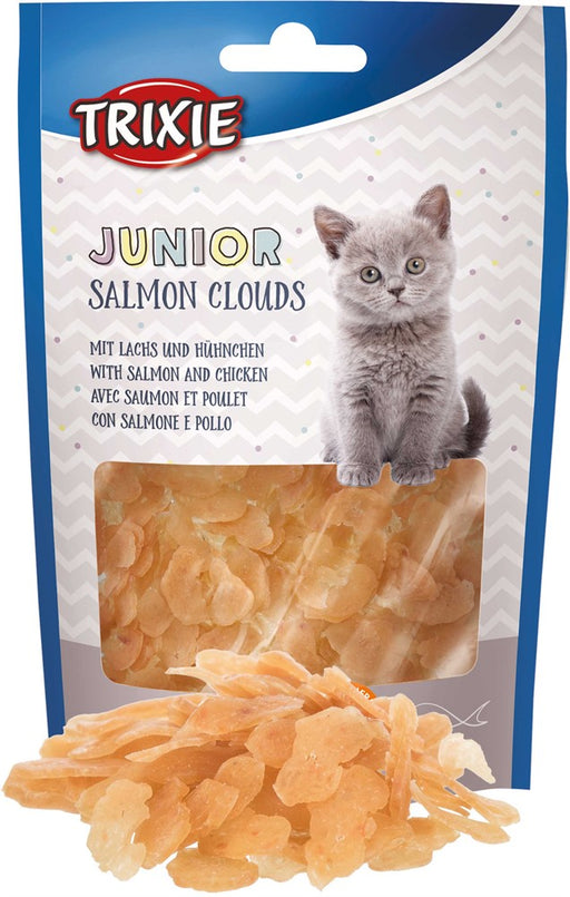 Snacks med lax och kyckling, innehåller 55% fisk och 20% kött. Naturliga och proteinrika godbitar för katten, perfekt som mellanmål eller belöning.

