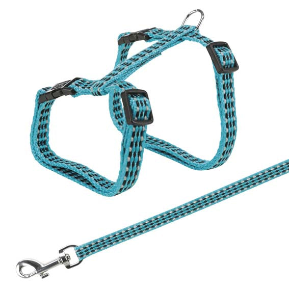 Trixie Kattsele & Koppel Reflex Nylon Bl Färger