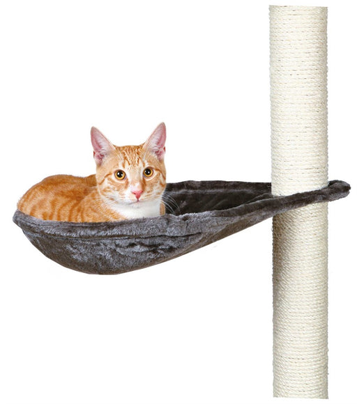 Katt-hammock med plyschhölje och metallram, kompatibel med de flesta klösbrädor och klösmöbler.

